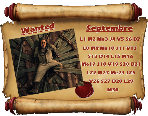 Calendrier de septembre kaamelott